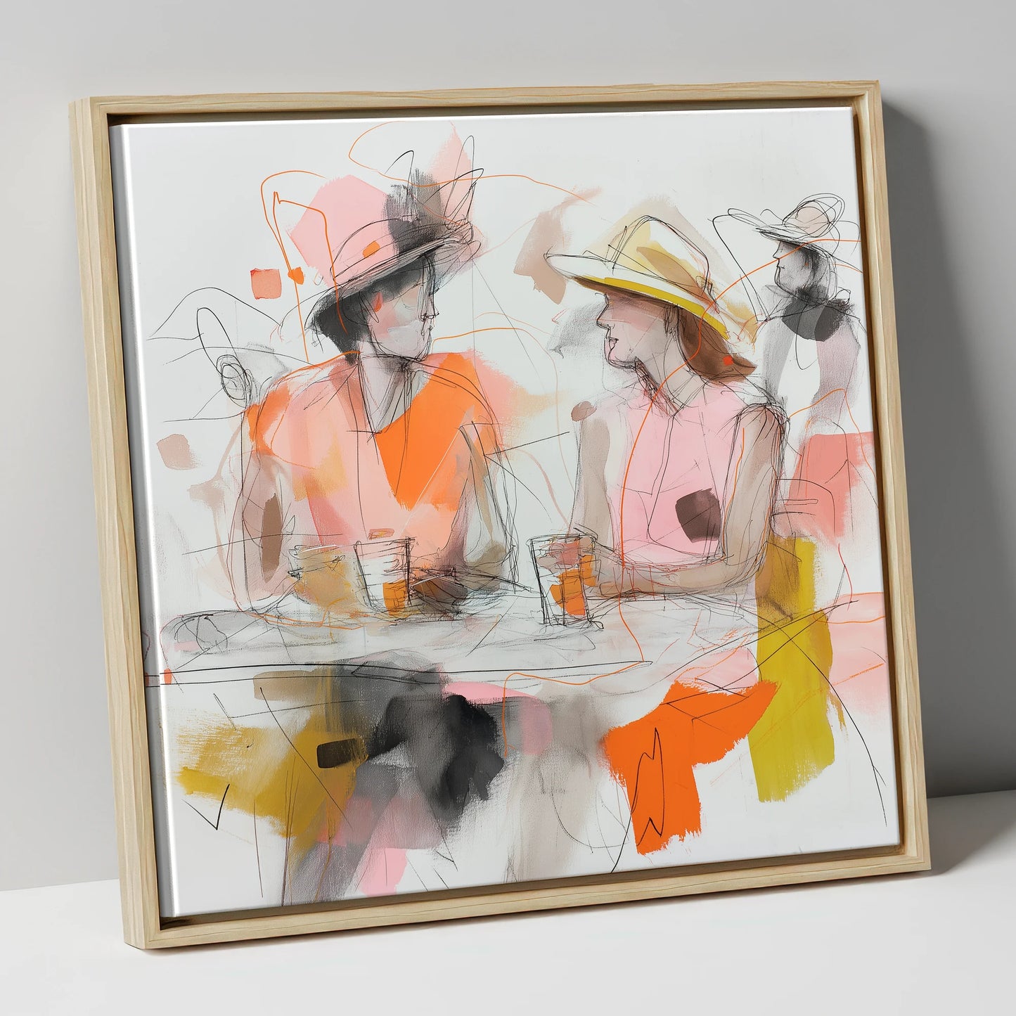 Between Races racing horse canvas wall art in natural frame