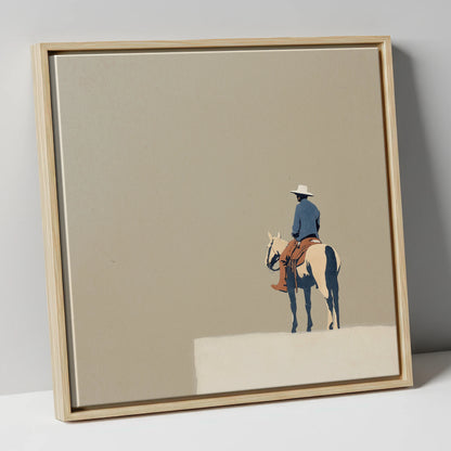 The Quiet Frontier western horse canvas wall art in natural frame