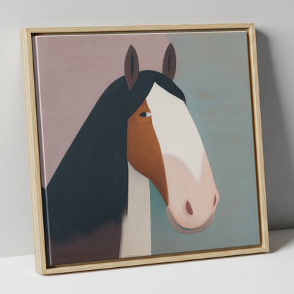 The Gentle Heavyweight horse breed canvas wall art in natural frame
