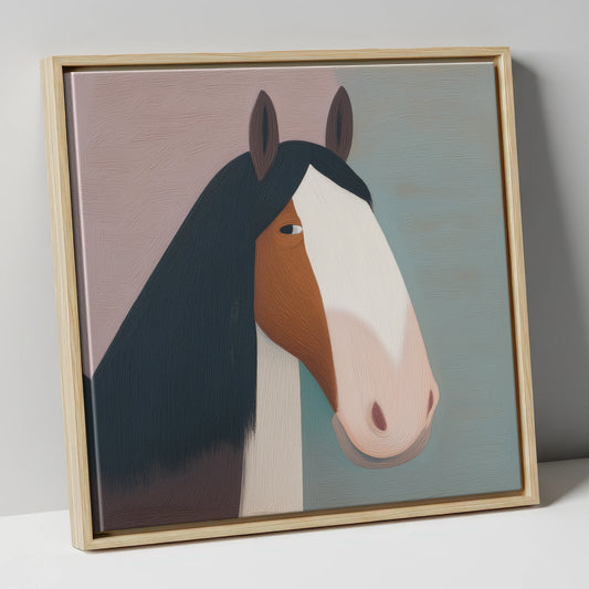 The Gentle Heavyweight horse breed canvas wall art in natural frame