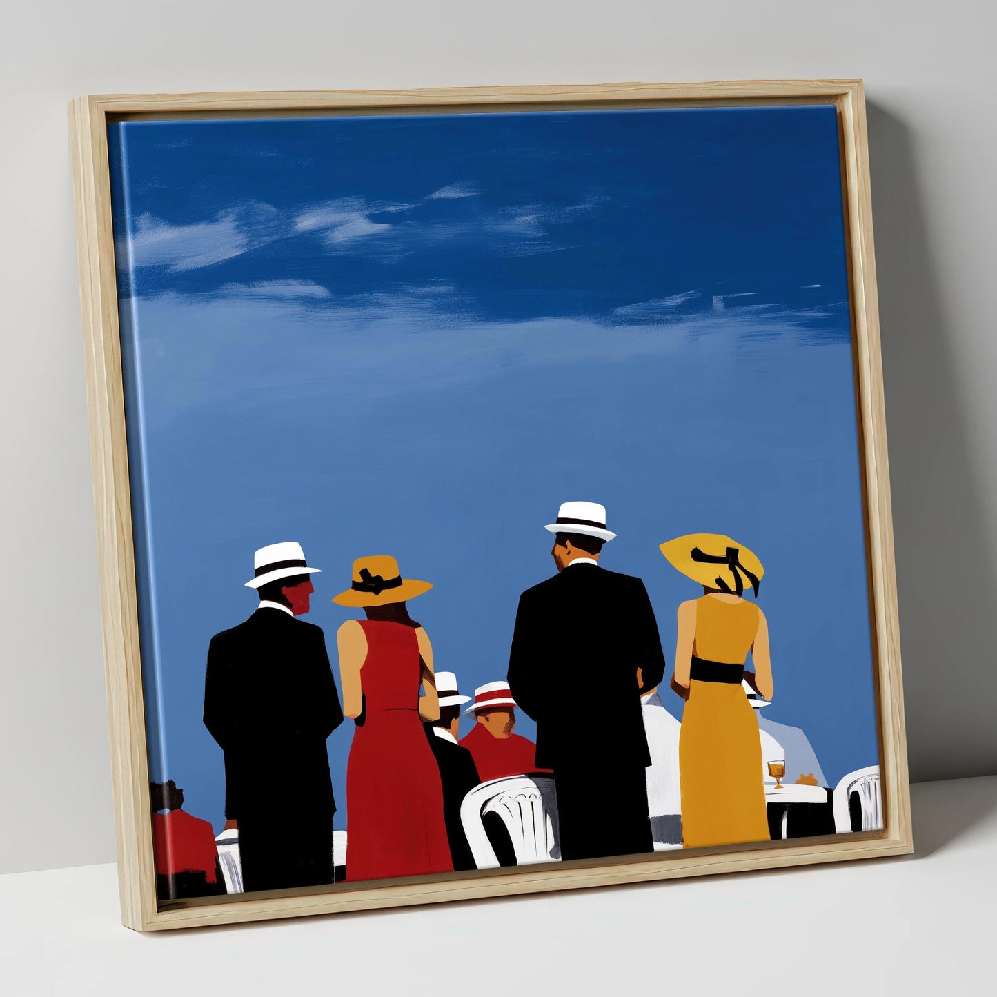 Race Day Elegance racing horse canvas wall art in natural frame
