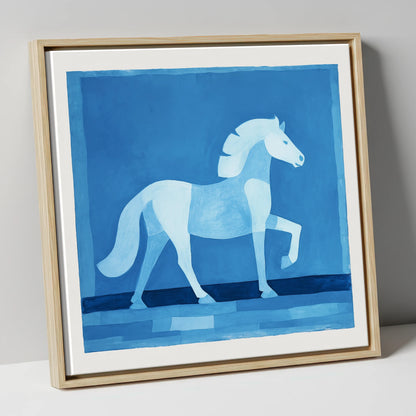 Azure Equine Form horse breed canvas wall art in natural frame
