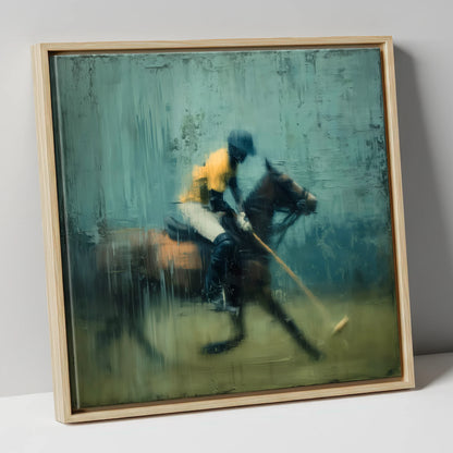 The Final Chukka polo horse canvas wall art in natural frame
