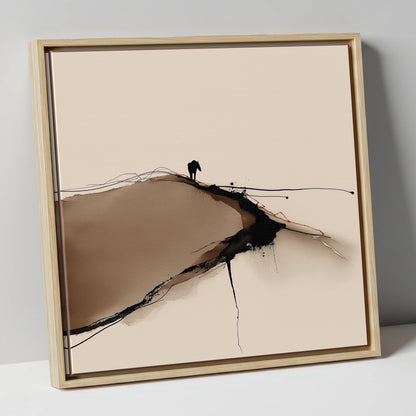 High Ground Silhouette horse landscape canvas wall art in natural frame