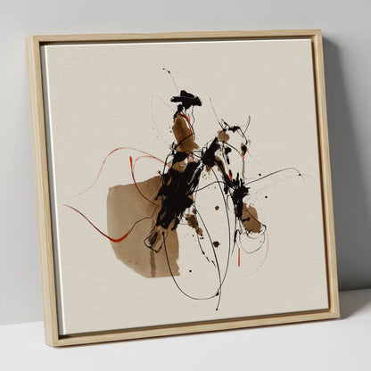 Frontier Rhythm western horse canvas wall art in natural frame