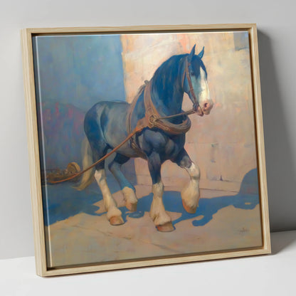 Strength in Harness horse breed canvas wall art in natural frame