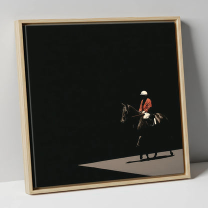 Quiet Before the Roar racing horse canvas wall art in natural frame