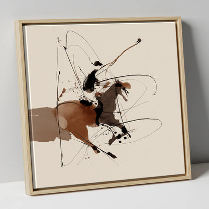 Untamed Ink Equine horse portrait canvas wall art in natural frame