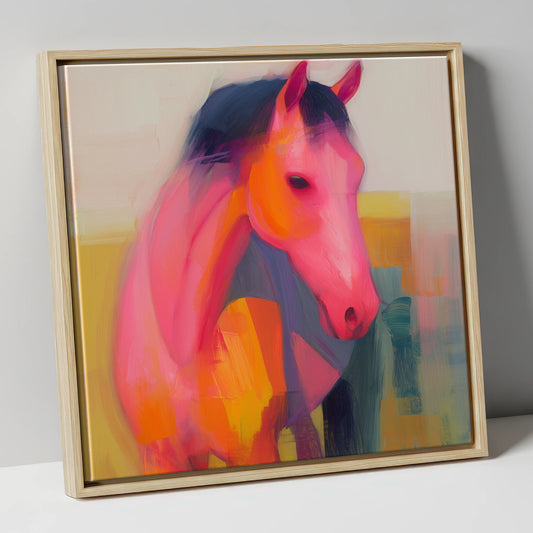 Vivid Equine Spirit horse breed canvas wall art in natural frame