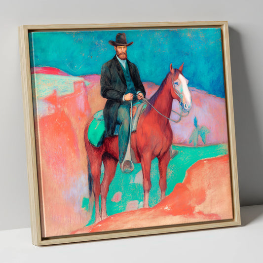 The Painted Frontier western horse canvas wall art in natural frame