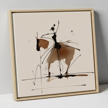 Harmony in Motion dressage horse canvas wall art in natural frame
