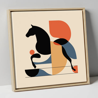 Retro Racing Form racing horse canvas wall art in natural frame