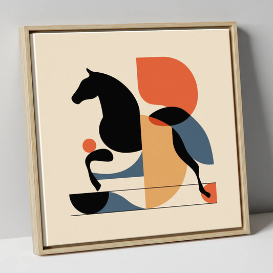 Retro Racing Form racing horse canvas wall art in natural frame