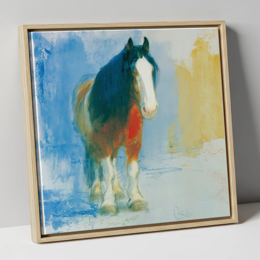 Ethereal Heavy Horse horse breed canvas wall art in natural frame