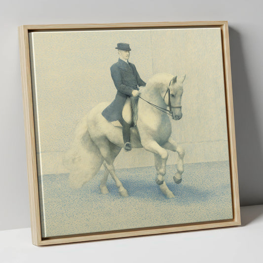 Mastery of Movement dressage horse canvas wall art in natural frame