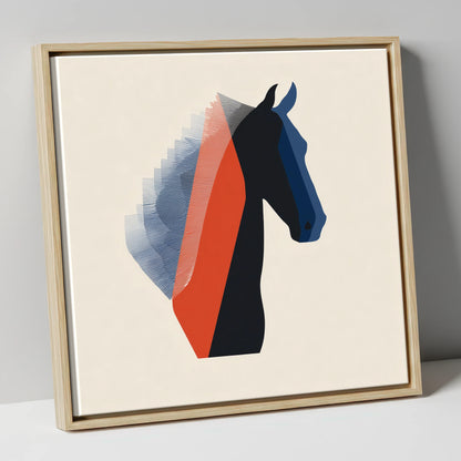Graphic Equine Profile horse breed canvas wall art in natural frame