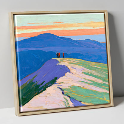 Hilltop Horizon horse landscape canvas wall art in natural frame
