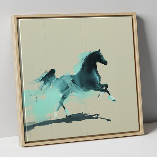 Vivid Arabian Energy horse breed canvas wall art in natural frame