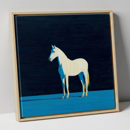 Azure Shadow Equine horse breed canvas wall art in natural frame