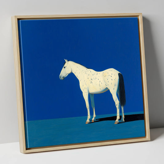 The Minimalist Appaloosa horse breed canvas wall art in natural frame