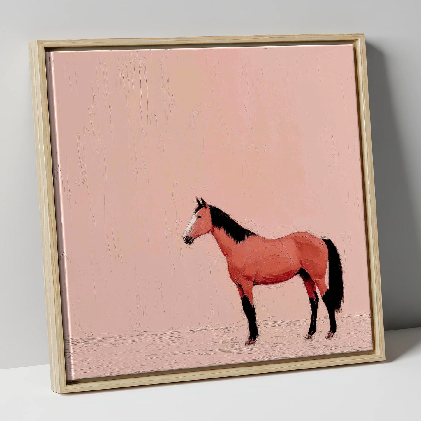 Serene Bay Contender racing horse canvas wall art in natural frame