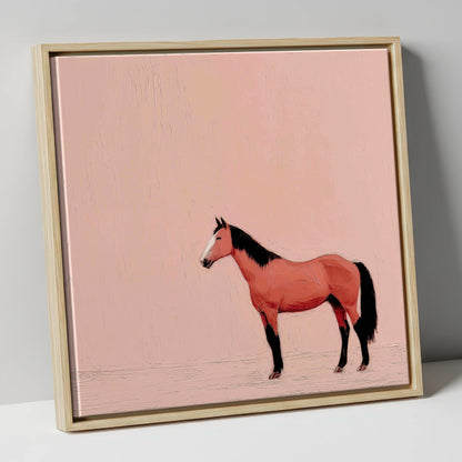 Serene Bay Contender racing horse canvas wall art in natural frame