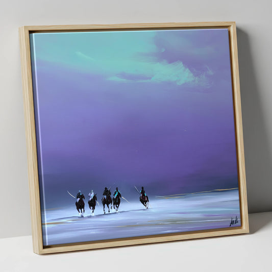The Final Chukka polo horse canvas wall art in natural frame