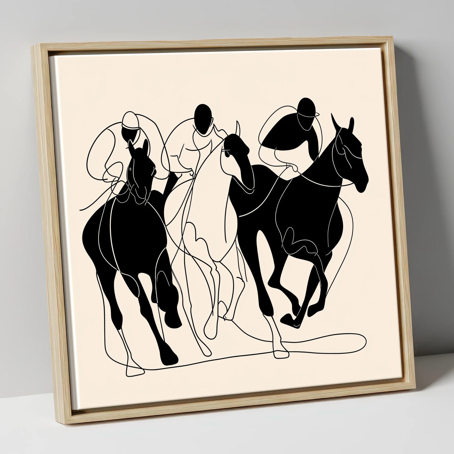 The Racing Line racing horse canvas wall art in natural frame