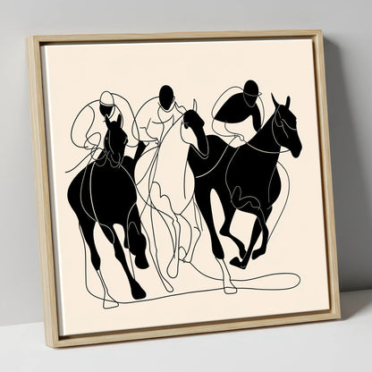 The Racing Line racing horse canvas wall art in natural frame