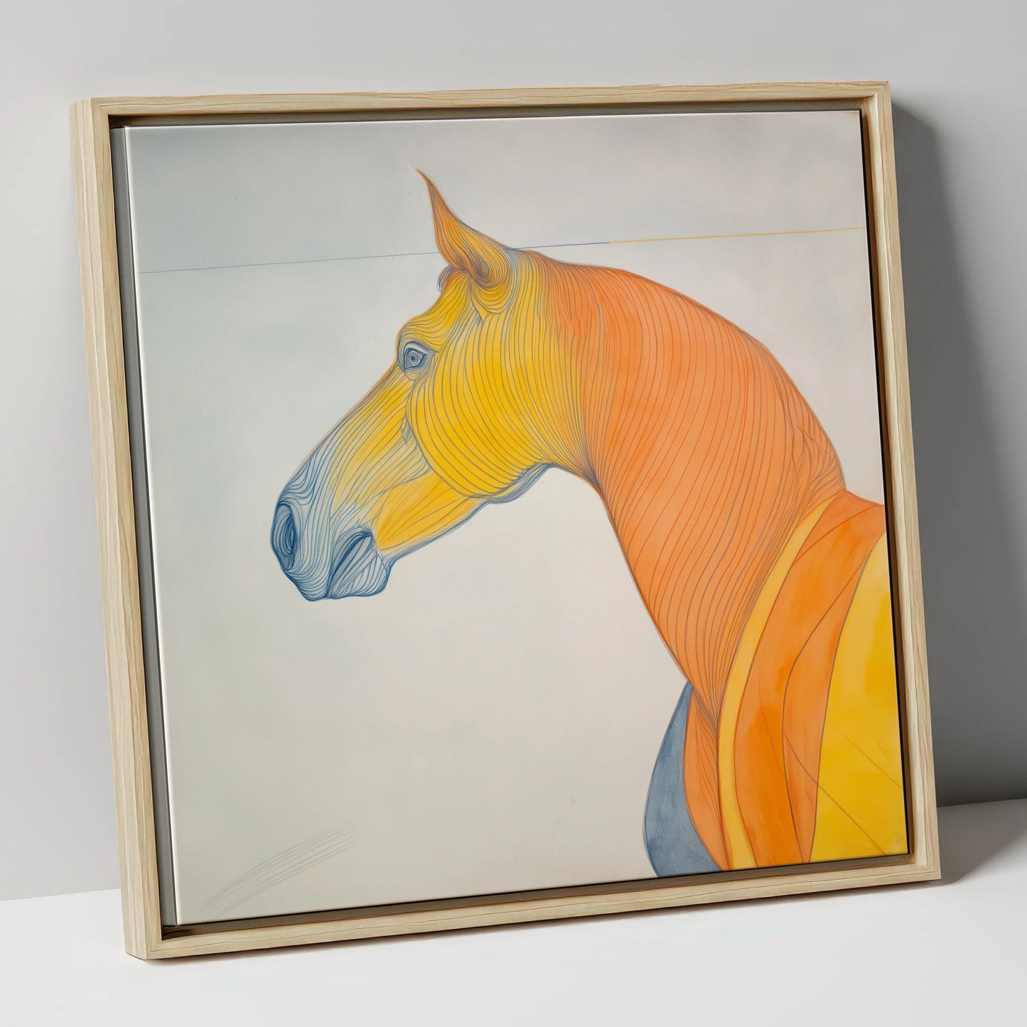 Rhythm In Amber horse portrait canvas wall art in natural frame