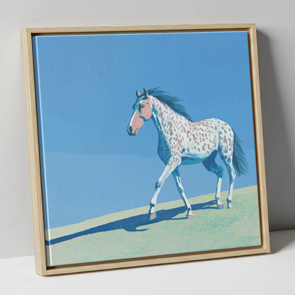 Appaloosa On The Ridge horse breed canvas wall art in natural frame