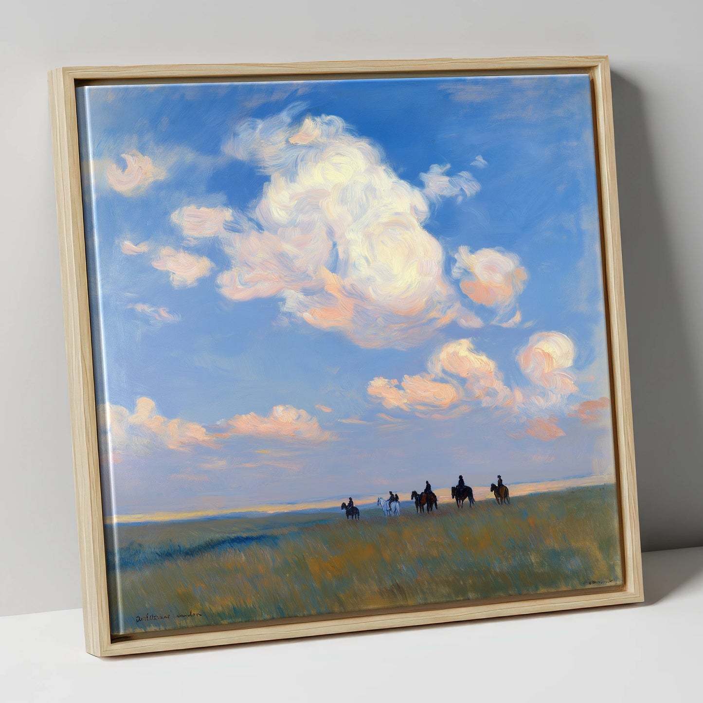 Endless Horizon Hack horse landscape canvas wall art in natural frame