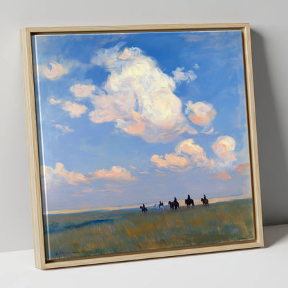 Endless Horizon Hack horse landscape canvas wall art in natural frame
