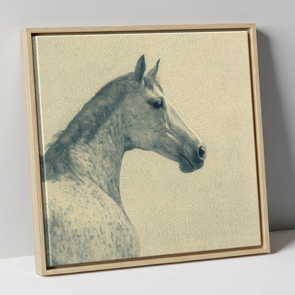 The Dappled Profile horse breed canvas wall art in natural frame