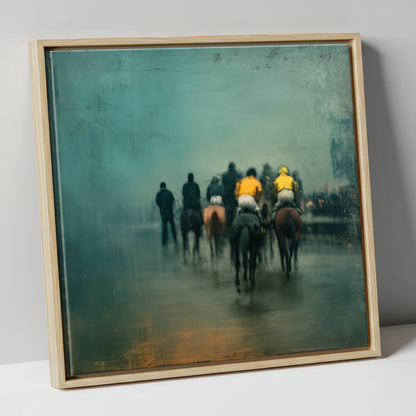 The Early Lot racing horse canvas wall art in natural frame