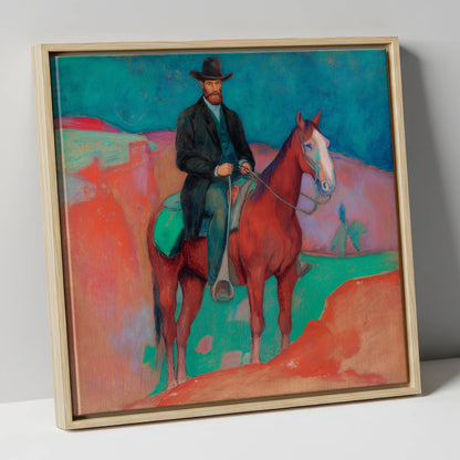 The Painted Frontier western horse canvas wall art in natural frame