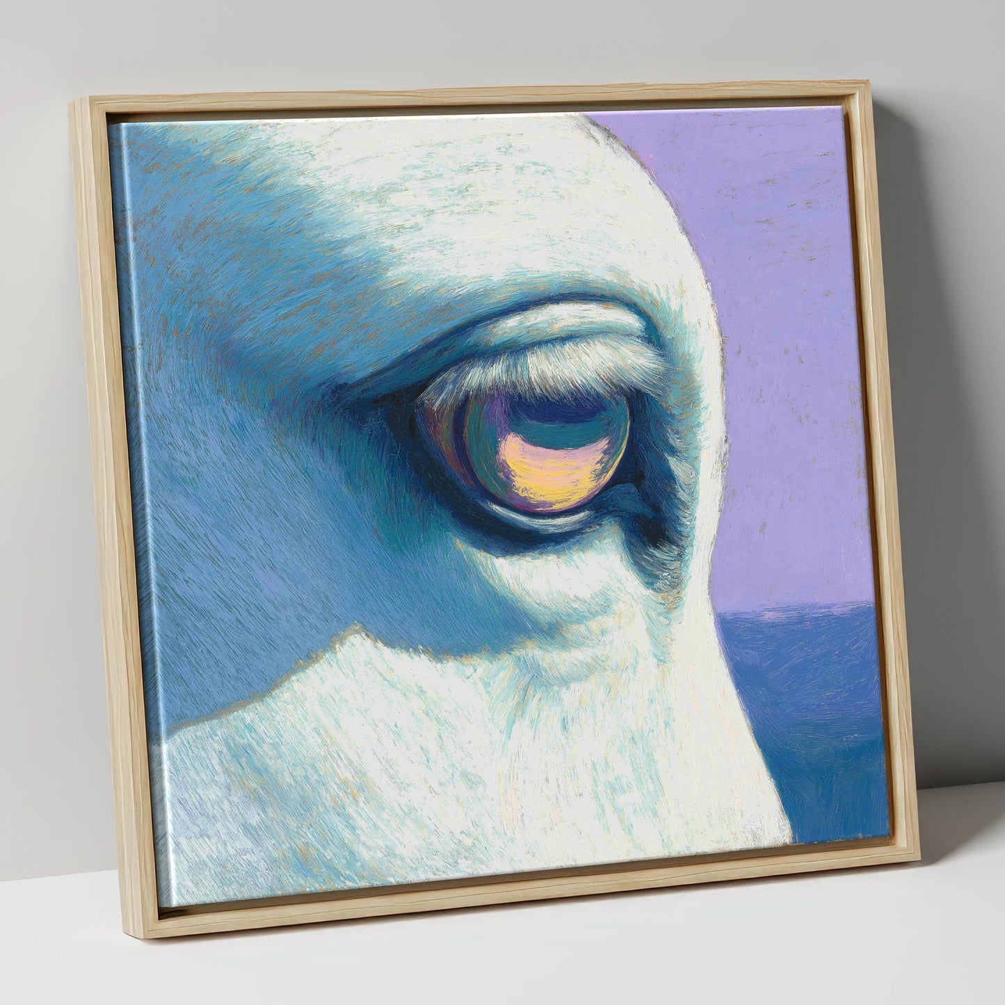The Serene Gaze horse portrait canvas wall art in natural frame