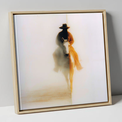 Western Mirage western horse canvas wall art in natural frame