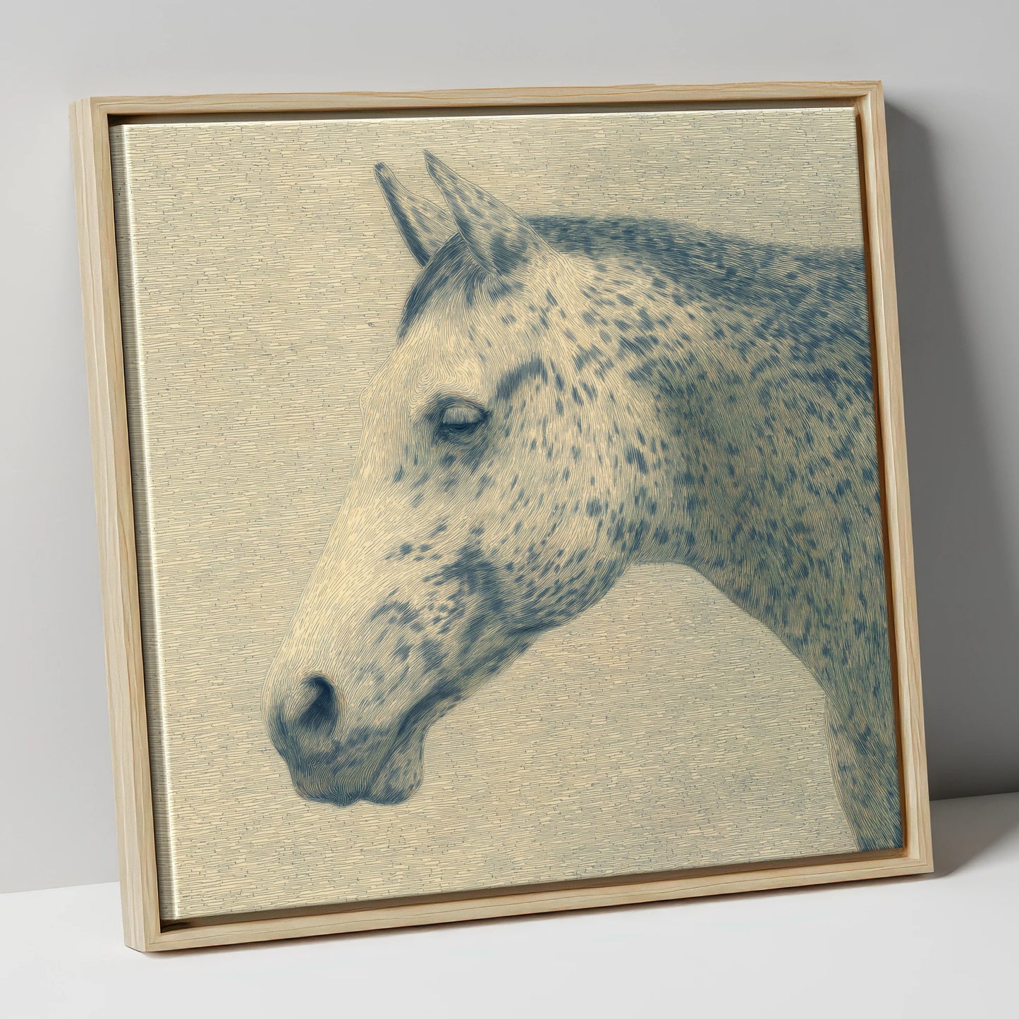 Meticulous Equine Profile horse breed canvas wall art in natural frame