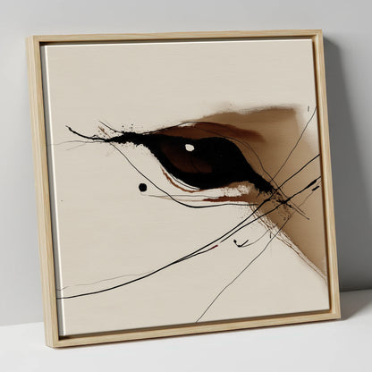 Soulful Equine Gaze horse portrait canvas wall art in natural frame