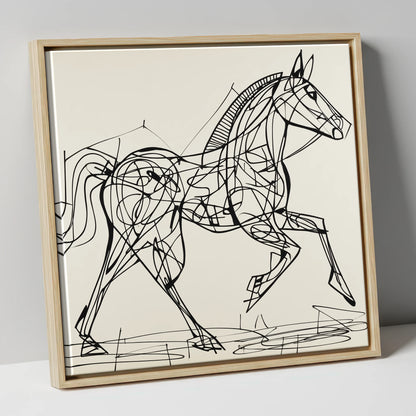 Structural Stride racing horse canvas wall art in natural frame