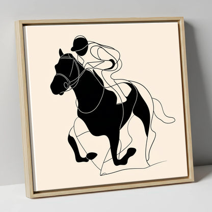 Fluid Racing Form racing horse canvas wall art in natural frame