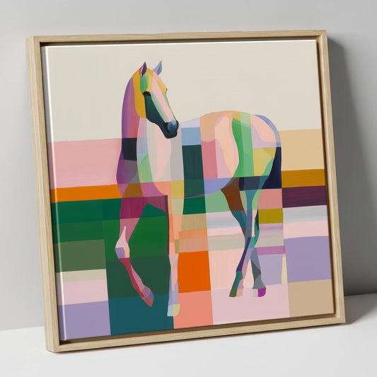 Structured Equine Elegance horse breed canvas wall art in natural frame
