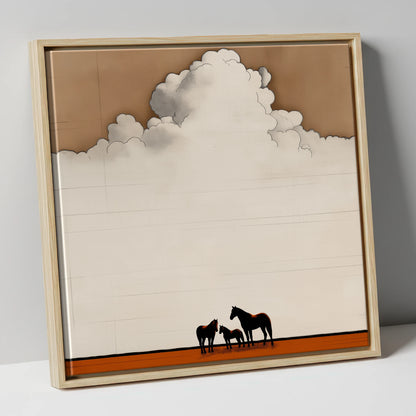 Under the Endless Sky horse landscape canvas wall art in natural frame