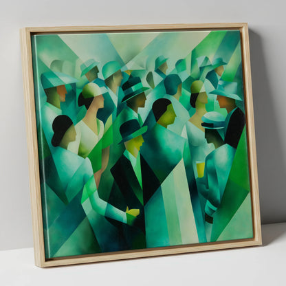The Emerald Enclosure racing horse canvas wall art in natural frame