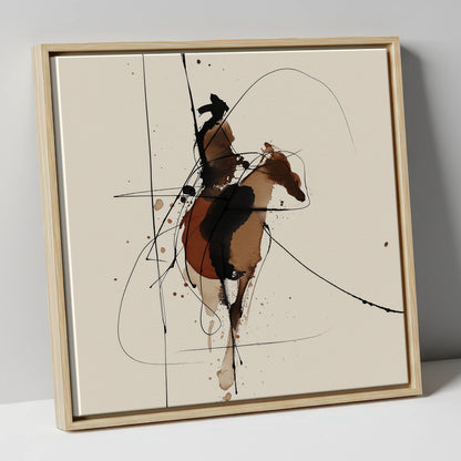 Shadows of the Frontier western horse canvas wall art in natural frame