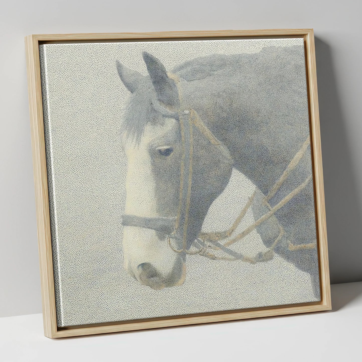 Steadfast Working Profile working horse canvas wall art in natural frame