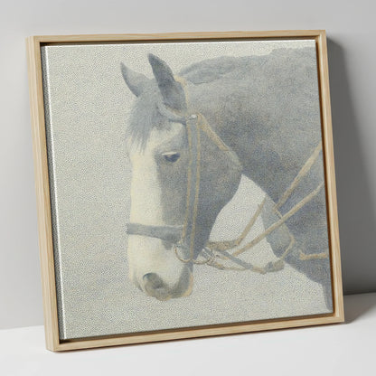 Steadfast Working Profile working horse canvas wall art in natural frame