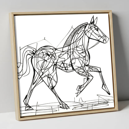 Structural Stride racing horse canvas wall art in natural frame