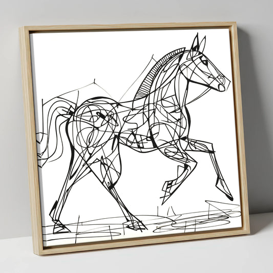 Structural Stride racing horse canvas wall art in natural frame